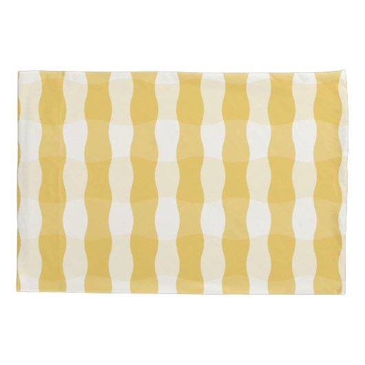 Yellow and White Cozy 枕カバー (裏面)