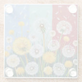 Yellow and White Dandelions  ガラスコースター (裏面)