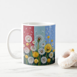 Yellow and White Dandelions  コーヒーマグカップ