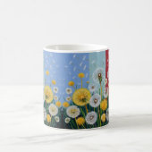 Yellow and White Dandelions  コーヒーマグカップ (中央)