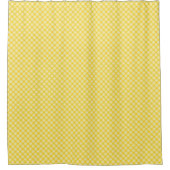 Yellow and white geometric-patterned shower  シャワーカーテン (正面)