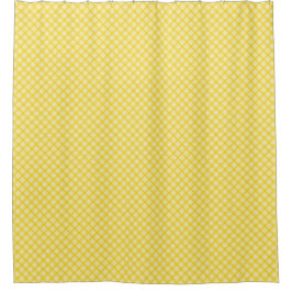Yellow and white geometric-patterned shower  シャワーカーテン