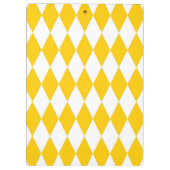 Yellow and White Harlequin Diamonds Check Design クリップボード (裏面)