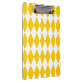 Yellow and White Harlequin Diamonds Check Design クリップボード (右)