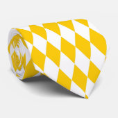 Yellow and White Harlequin Diamonds Check Design  ネクタイ (ロール)