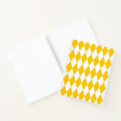 Yellow and White Harlequin Diamonds Check Design ノートブック (内部)