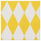 Yellow and White Harlequin Diamonds Check Design  ファブリック (クローズアップ)