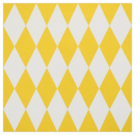 Yellow and White Harlequin Diamonds Check Design  ファブリック (見本)