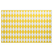 Yellow and White Harlequin Diamonds Check Design  ファブリック (ファットクウォーター)