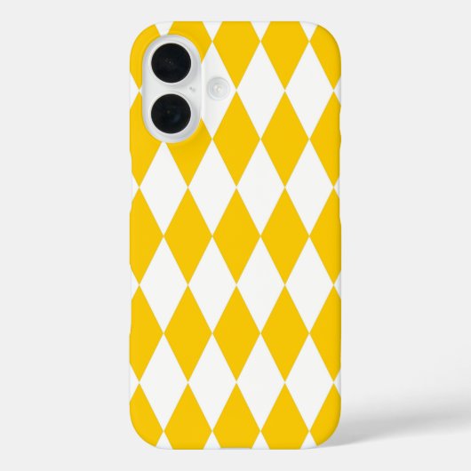 Yellow and White Harlequin Diamonds Check Design Case-Mate iPhoneケース (裏面)