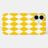 Yellow and White Harlequin Diamonds Check Design Case-Mate iPhoneケース (裏面 (横))