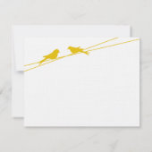 Yellow and White Love Birds on a Wire RSVP (裏面)