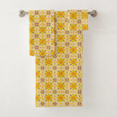 Yellow and white patterned floral バスタオルセット (インサイチュ)