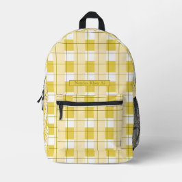 Yellow and White Plaid, Your Name プリントバックパック