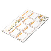 Yellow and White Playful Floral Weekly Planner  ノートパッド (アングル)