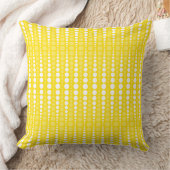 Yellow and White Polka dot Throw Pillow クッション (ブランケット)