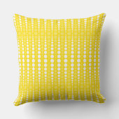 Yellow and White Polka dot Throw Pillow クッション (裏面)
