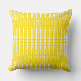 Yellow and White Polka dot Throw Pillow クッション