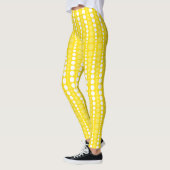 Yellow and White Polka Dots Leggings レギンス (左)