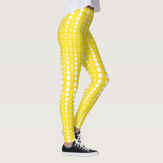 Yellow and White Polka Dots Leggings レギンス (右)