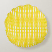 Yellow and White Polkadots Round Pillow ラウンドクッション (裏面)