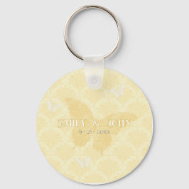Yellow and White Wedding Butterflies キーホルダー