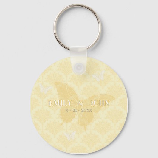Yellow and White Wedding Butterflies キーホルダー (裏面)