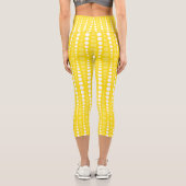 Yellow and Yellow Polka dot High Waisted Capris カプリレギンス (裏面)