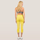 Yellow and Yellow Polka dot High Waisted Capris カプリレギンス (裏面)