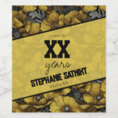 Yellow Anemones Petal 60Th Birthday Party ワインラベル (シングルラベル)