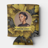 Yellow Anemones Petal 70Th Birthday Trendy 缶クーラー (裏面)