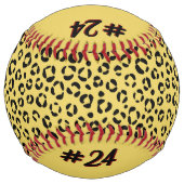 Yellow Animal Print (personalize) ソフトボール (正面)