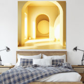Yellow Arch Geometry キャンバスプリント (インサイチュ (寝室))