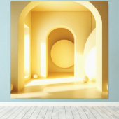 Yellow Arch Geometry キャンバスプリント (インサイチュ (ウッドフロア))
