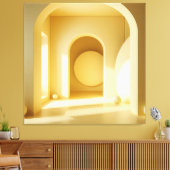 Yellow Arch Geometry キャンバスプリント (インサイチュ (リビング))