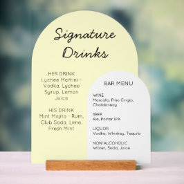 Yellow Arch Wedding Bar Sign Custom Display アクリルサイン