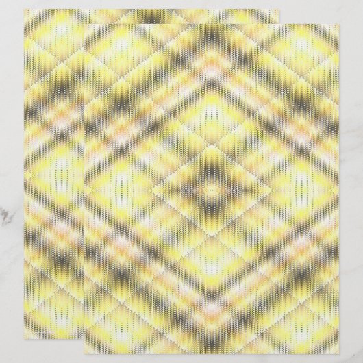 Yellow Argyle Scrapbook Paper 2-Sided Page (正面/裏面)