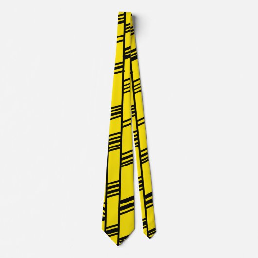 Yellow Art Deco Lines  ネクタイ (正面)