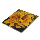 Yellow Astiatic Lily Blooms Floral タイル (側面)