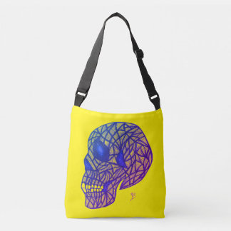 Yellow Bag With Purple Skull - Crossbody or Tote  クロスボディバッグ