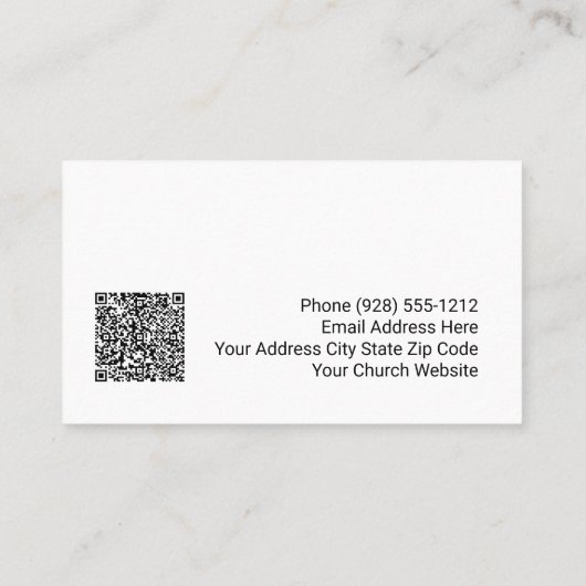 Yellow Ball Reflection Church Pastor QR Code 名刺 (裏面)