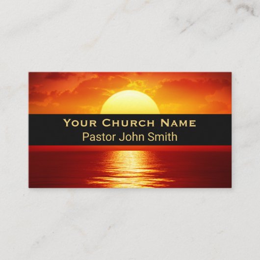 Yellow Ball Reflection Church Pastor QR Code 名刺 (正面)