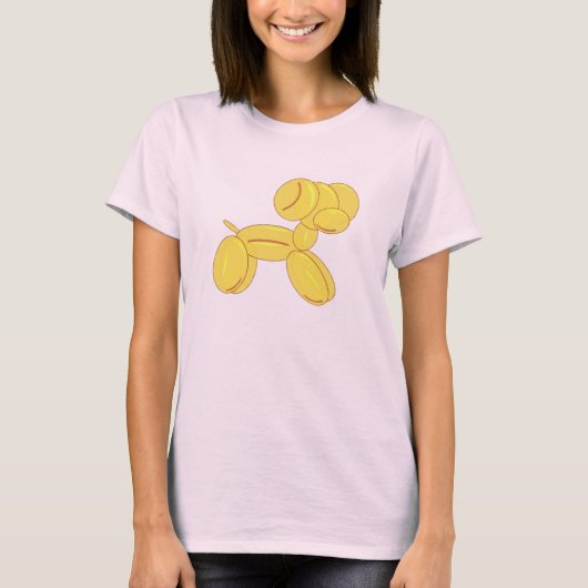 Yellow Balloon Dog Graphic – Pop Art Party Animal  Tシャツ (正面)