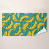 yellow banana with black outline seamless pattern  バスタオル (バスタオル)