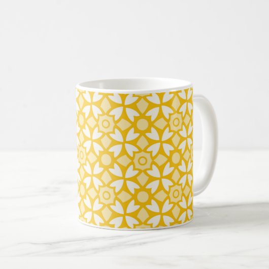 Yellow Batik Pattern Mug コーヒーマグカップ (正面右)