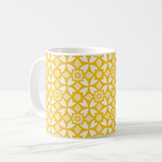 Yellow Batik Pattern Mug コーヒーマグカップ (正面左)