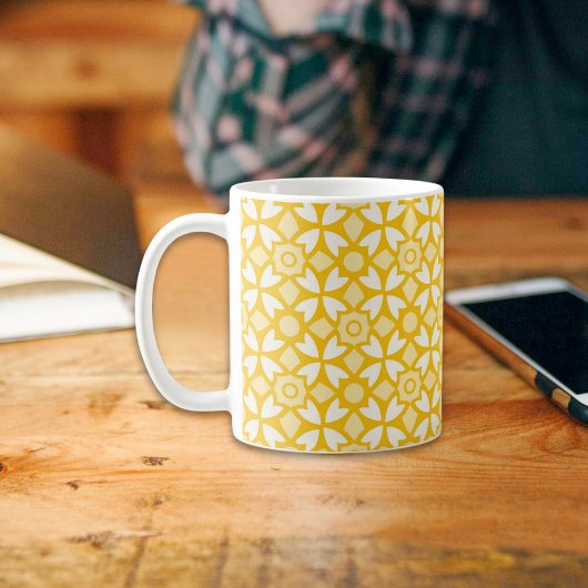 Yellow Batik Pattern Mug コーヒーマグカップ