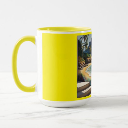 Yellow Beach Sunset Mug マグカップ (左)