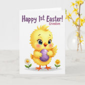 Yellow Bird Easter Grandson Card カード (黄色い花)