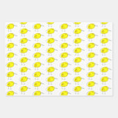 Yellow Birds Wrapping Paper Flat Sheet Set of 3 ラッピングペーパーシート (正面2)